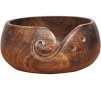 KPAVIR Wooden Yarn Bowl Hand Made with Mango Wood for Knitting and Crochet