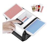 KPAW Automatic Card Shuffler 2 Deck, Rechargeable Automatic Card Shuffler with Dual Modes, Low Noise Portable Shuffler-Compatible with Poker, UNO, Bridge, Texas, Phase 10, Card Games for Family