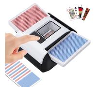 KPAW Automatic Card Shuffler - One-Press AUTO & Manual Mode, Electric Shuffling Machine for 1-2 Decks, Low Noise, Rechargeable & Portable Shuffler Machine for Poker, UNO, Blackjack, Texas Hold'em