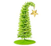 KPCB Tech Grinchs Christmas Tree 6ft with Star Topper and Skirt, Bendable Artificial Tree with Lights, Whimsical Christmas Trees Decoration with 150 LEDs