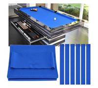 KPHYMOD 9 FT Billiard Cloth with 6 Cloth Strips, Professional Pre-Cut Pool Felt for Home Game Room Bar Leisure Club Billiard Tables(Blue)