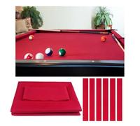 KPHYMOD 9ft Pool Table Felt Billiard Cloth Replacement Kit,Nylon Polyester Material Pre-Cut High-Speed Cloth for Home Game Room Bar Billiard Use(Red)