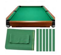 KPHYMOD 9ft Pool Table Felt with 6 Cloth Strips Pre Cut Worsted Blend Billiard Table Cloth Felt For American Nine-Ball Pool Tables(Green)