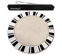 KPHYMOD Beige Mahjong Poker Game Mat, Anti Slip And Noise Reducing Circular Table Cover, Home Gaming Mat with Storage Bag(39.37x39.37 in)