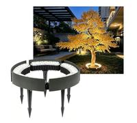 KPHYMOD DC 24V Outside Light for Palm Tree, IP65 Waterproof Expandable Ring Lights, Die-cast Aluminum Landscape Uplights for Yard Garden Decor(Green,5 Packs)