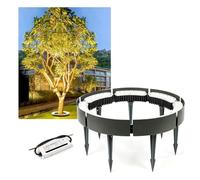 KPHYMOD Low Voltage Ring Tree Lights Outdoor with Transformer, Expandable Landscape Lights for Backyard Small Palm Tree Decoration, -40℃~50℃ Operating Range(Green,7 Packs)