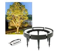 KPHYMOD Low Voltage Ring Tree Lights Outdoor with Transformer, Expandable Landscape Lights for Backyard Small Palm Tree Decoration, -40℃~50℃ Operating Range(Green,6 Packs)