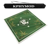 KPHYMOD Mahjong Table Mat with Carrying Bag and 3 Dice, Wear-Resistant Mahjong Accessories Tablecloth for Party Poker, Card, Family Board Games(Green A,23.62x23.62 in)