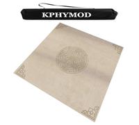 KPHYMOD Modern Mahjong Table Mat with Carrying Bag, Anti Slip Noise Reduction Square Thickened Table Cover, Board and Poker Games Mat(Beige,33.46x33.46in)