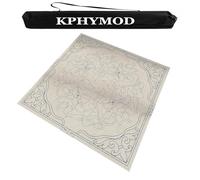 KPHYMOD Modern Mahjong Table Mat with Carrying Bag, Anti Slip Noise Reduction Square Thickened Table Cover, Board and Poker Games Mat(Light gray,39.37x39.37in)