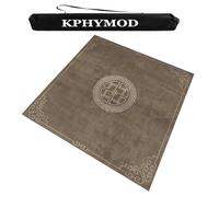 KPHYMOD Modern Mahjong Table Mat with Carrying Bag, Anti Slip Noise Reduction Square Thickened Table Cover, Board and Poker Games Mat(Brown,39.37x39.37in)