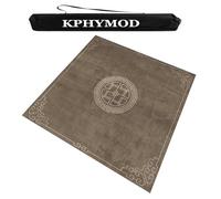 KPHYMOD Modern Mahjong Table Mat with Carrying Bag, Anti Slip Noise Reduction Square Thickened Table Cover, Board and Poker Games Mat(Brown,27.56x27.56 in)