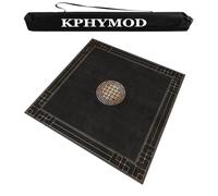 KPHYMOD Modern Mahjong Table Mat with Carrying Bag, Anti Slip Noise Reduction Square Thickened Table Cover, Board and Poker Games Mat(Black,37.4x37.4in)