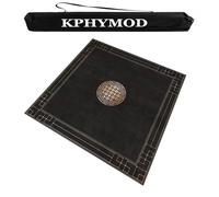 KPHYMOD Modern Mahjong Table Mat with Carrying Bag, Anti Slip Noise Reduction Square Thickened Table Cover, Board and Poker Games Mat(Black,23.62x23.62 in)
