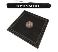 KPHYMOD Modern Mahjong Table Mat with Carrying Bag, Anti Slip Noise Reduction Square Thickened Table Cover, Board and Poker Games Mat(Black,35.43x35.43in)