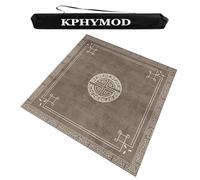 KPHYMOD Modern Mahjong Table Mat with Carrying Bag, Anti Slip Noise Reduction Square Thickened Table Cover, Board and Poker Games Mat(Gray,47.24x47.24 in)