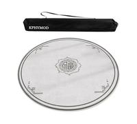 KPHYMOD Round Mahjong Table Mat with Carrying Bag, Anti Slip Noise Reduction Table Cover Foldable Game Mat for Tiles Board Poker Dominoes Game(Light gray,33.46x33.46 in)