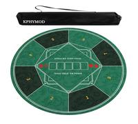 KPHYMOD Round Poker Game Mat with Storage Bag, Anti Slip and Noise Reduction Multi Purpose Mahjong Mat Table Cover(Green,100cm/39.37in)