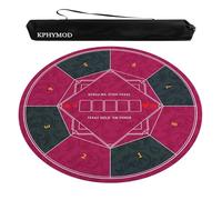 KPHYMOD Round Poker Game Mat with Storage Bag, Anti Slip and Noise Reduction Multi Purpose Mahjong Mat Table Cover(Pink,100cm/39.37in)