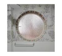 KPHYMOD Round Rotatable Privacy Glass Window with Handle, 40-120CM Flush Mount Aluminum Alloy Lighting Ventilation for Bedrooms/Office/Library (White,63 cm/24.8 in)