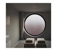 KPHYMOD Round Rotatable Privacy Glass Window with Handle, 40-120CM Flush Mount Aluminum Alloy Lighting Ventilation for Bedrooms/Office/Library (Black,77 cm/30.3 in)