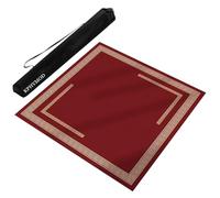 KPHYMOD Square Mahjong Mat With Carrying Bag, Anti Slip Noise Reduction Poker Home Party Game Table Cover(Red,31.5x31.5in)