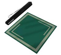 KPHYMOD Square Mahjong Mat With Carrying Bag, Anti Slip Noise Reduction Poker Home Party Game Table Cover(Green,33.46x33.46in)