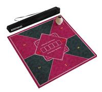 KPHYMOD Square Poker Game Mat with Storage Bag, Mahjong Mat Anti Slip and Noise Reduction Table Cover(Pink,27.56x27.56in)