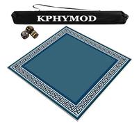 KPHYMOD Thickened Mahjong Mat With rules, Anti Slip And Noise Reducing Card Game Mat Table Cover with Carrying Bag and 3 Dice(Blue,37.4x37.4 in)