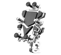 KPKDCDNTF 4.7-7.2 Inch Phones Adjustable Motorcycle Phone Holder Shockproof Cell Phone Support Stands Motorbike Cellphone Mount Navigation Bracket Gps(Silver)
