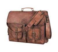 KPL 18 INCH Leather Briefcase Laptop Messenger bag best computer satchel Handmade Bags for men and women