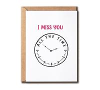 KPLDESIGNS I Miss You All The Time Card - Greeting Card - Fun And Creative Card For Family And Friends - Miss You Card - Cute Card - Love Card