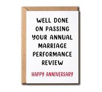 KPLDESIGNS Well Done On Passing Your Annual Marriage Performance Review - Funny Anniversary Card - Love Card - Card For Him Her - Card For Husband Wife