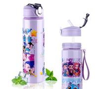 Kpo Water Bottle with Straw,Double-Sided Pattern Water Bottle for Girl,Boy