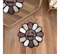 KPOCES Halloween Cool Bathroom Rugs Trippy Happy Face Rug Gothic Skull Bath Rug Aesthetic Fun Rugs for Bathroom Non Slip Bath Mats 2FT Soft Tufted Water Absorbent Shower Mat