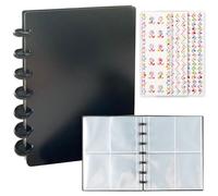 Kpop Binder A5 - 20Pcs 3 Inch Inner Clear Sleeves Pages - Idol Photo Album & Business Card Holder - Protects 160 Cards (Black)