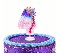Kpop Birthday Number Candles,Purple Pink Birthday Candles,Glitter Number CakeTopper with Sequins for Celebrating Anniversary Theme Decorations,Cartoon MusicThemed Party Supplies (Number 4)