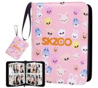 Kpop Card Binder,Stray Cards Binder,SKZ Cute Cartoon Photocard Holder,Stray Binders PhotoCard Holder,Stray Photocard Album 400 Pockets,Merch Gifts for Stay (Pink)