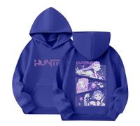 Kpop Costume Kids Huntrix Hoodies Girls Vintage Y2k Pullover Huntrix Huntr/X Hip Hop Streetwear Oversized Fashion Hooded Sweatshirts Long Sleeve Tops for Kids Cartoon Pink Hoodie Back to School