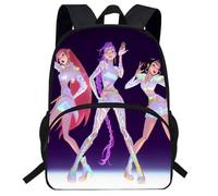 KPop D-Demon H-Hunters Merch 3D Anime School Backpack, 15 Inch Lightweight Kids Bookbag with Padded Straps, Water-Resistant, cosplay shoulder bag Spacious Design for Boys Girls (39x29x15.5cm)-J