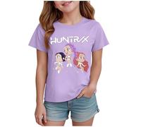 Kpop D-Demon H-Hunters Merch T-Shirt Korea Movie Short Sleeve Cartoon Graphic Casual Crewneck Novelty T Shirts for Kids UK Mira Rumi Zoey Saja Boys
