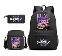 Kpop Demon H-Hunters Rumi Backpack Shoulder Bag Pen Case 3pcs Set Girl Boy Students Anime Schoolbags Fashion Kawaii Travel Bag for Kids-B1