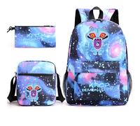 Kpop Demon H-Hunters Tiger Print Children's Backpack Shoulder Bag Pen Case 3pcs Set Teenagers Students Anime Schoolbags Fashion Kawaii Travel Bag for Boys Girls-B1