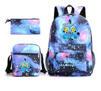 Kpop Demon H-Hunters Tiger Print Children's Backpack Shoulder Bag Pen Case 3pcs Set Teenagers Students Anime Schoolbags Fashion Kawaii Travel Bag for Boys Girls-B2