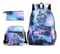Kpop Demon H-Hunters Tiger Print Children's Backpack Shoulder Bag Pen Case 3pcs Set Teenagers Students Anime Schoolbags Fashion Kawaii Travel Bag for Boys Girls-B4