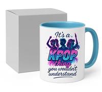 Kpop Demon Hunter Anime Mug with Saying It's a Kpop Thing Funny Coffee Mug Gift Idea for Fans of Zoey Rumi Huntrix Kpop Merch Cup Office School Ceramic (Korean Style)