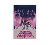KPop Demon Hunters Action Girl Group Movie Poster Wall Art Canvas Aesthetic Cover Poster Vintage Music And Movies Decorative Painting for Living Room Bed Room 16x24inch(40x60cm) Unframe-style