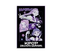 KPop Demon Hunters Action Girl Group Movie Poster Wall Art Canvas Aesthetic Cover Poster Vintage Music And Movies Decorative Painting for Living Room Bed Room 12x18inch(30x45cm) Unframe-style