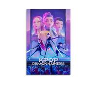 KPop Demon Hunters Action Girl Group Movie Poster Wall Art Canvas Aesthetic Cover Poster Vintage Music And Movies Decorative Painting for Living Room Bed Room 16x24inch(40x60cm) Unframe-style