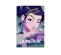 KPop Demon Hunters Action Girl Group Movie Poster Wall Art Canvas Aesthetic Cover Poster Vintage Music And Movies Decorative Painting for Living Room Bed Room 16x24inch(40x60cm) Unframe-style